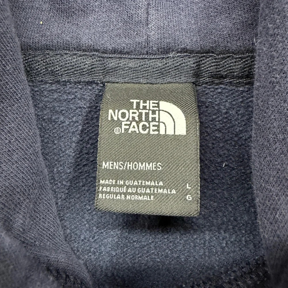 The North Face Mens Navy Blue Grizzly Bear Graphic Pullover Hoodie Large